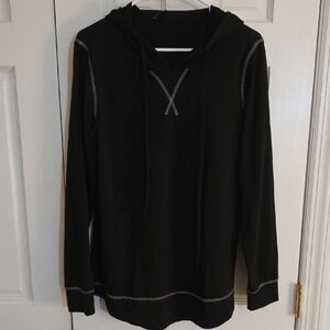 Black Hoodie with Gray Stitching